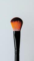 Close-Up of a Makeup Brush with Soft Bristles photo