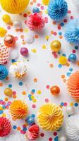 Bright and cheerful celebration scene with colorful decorations photo
