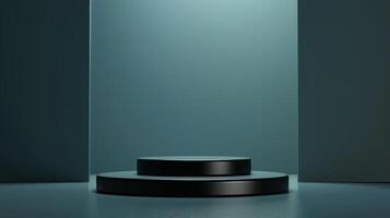 High-quality image of an award podium against a blank background, ready for customization. photo