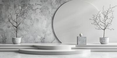Minimalist Modern Interior with Abstract Geometric Shapes photo