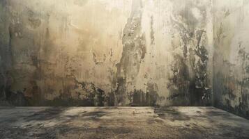 Aged Industrial Concrete Wall with Weathered Texture in Abandoned Building Interior photo