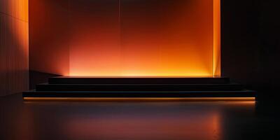 Silhouette of a sleek and organized display stage photo