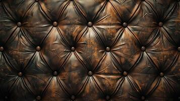 A leather couch with a brown and black pattern photo