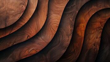 A series of wooden slats arranged in a wavy pattern photo