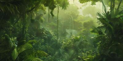 Verdant rainforest with a rich canopy. photo