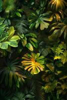 Artistic interpretation of rainforest foliage. photo