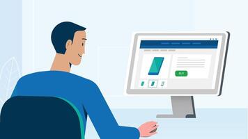 Flat of a Man Working vector