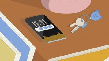 Minimalist Everyday Objects on a Wooden Desk in Flat Style vector