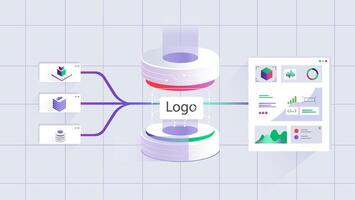 Integration Concept in Minimalistic Design vector
