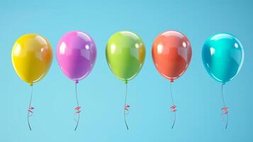 Cheerful balloons floating freely with room for your design elements photo