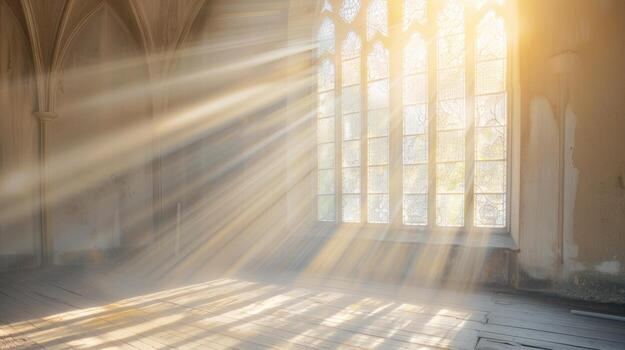 Copy space featuring a tranquil scene of a church window photo