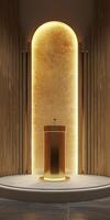 Neutral backdrop allows the award podium to shine as a symbol of excellence and achievement photo