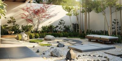 Tranquil Zen Garden with Modern Design Elements photo