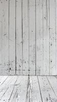 Rustic White Wooden Planks Background with Weathered Texture for Design and Decoration Projects photo