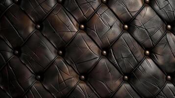 A close up of a leather surface with a dark brown color photo