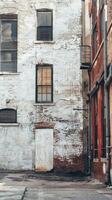 White urban alleyway wall backdrop photo