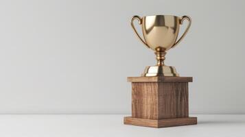 Clean and polished look of the award podium against the white background photo