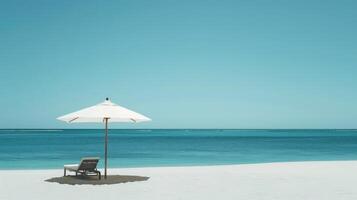 Clean and unembellished view of a minimalist beach holiday experience photo
