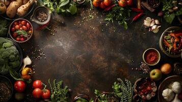 Culinary delights showcased beautifully with blank space for your creative input photo