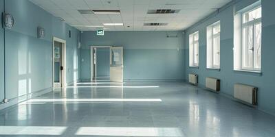 Empty area in a rehabilitation center ready for branding messages. photo