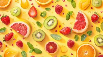 Refreshing summer fruit pattern with space for personalized messages or branding photo