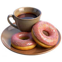 Cup of Coffee with Donuts Perfection png