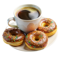 Coffee and Donuts on a Cozy Table png