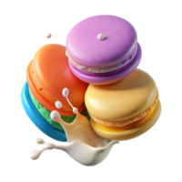 Milk Explosion Highlights Vibrant Macarons png