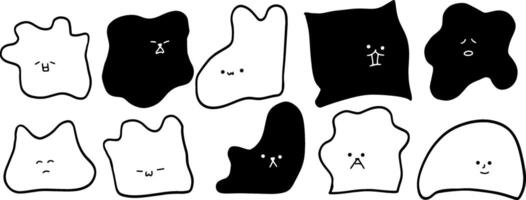 Minimalist Emoji Illustrations with Unique Abstract Shapes vector