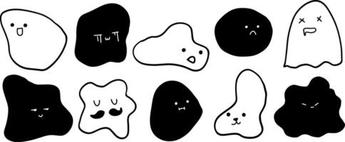 Fun Hand-Drawn Emoji Set with Abstract Creative Elements vector