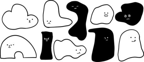 Simple Emoji and Shape Doodles for Playful Design Projects vector