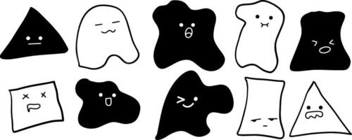 Hand-Drawn Abstract Shapes and Emojis for Creative Graphics vector