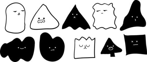 Minimal Emoji and Abstract Art Pack for Creative Themes vector