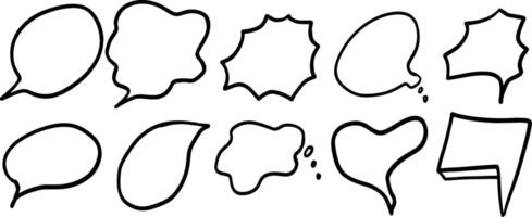 Hand-Drawn Speech Bubbles for Messaging and Design Projects vector