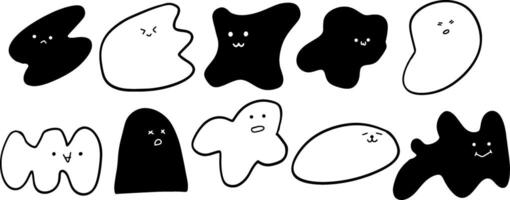 Simple Emoji Doodle Set with Abstract Style for Modern Projects vector