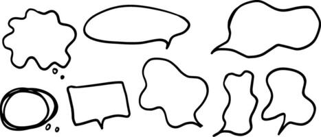 Hand-Drawn Speech Bubble Set for Communication Artwork vector