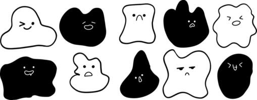 Hand-Drawn Emoji with Abstract Shapes for Fun Artwork vector