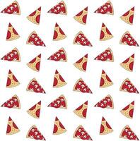 Seamless pattern of sketch pizza slice vector