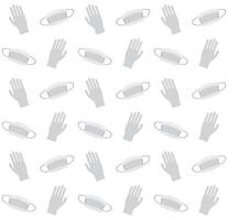 Seamless pattern of face mask and gloves vector