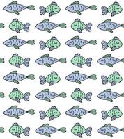 Seamless pattern of hand drawn fish vector