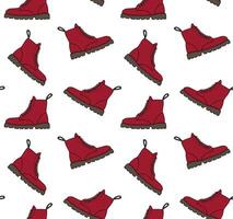 Seamless pattern of doodle sketch boot vector