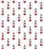 Seamless pattern of sketch lighthouse vector