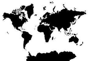 Hand drawn doodle sketch colored world map vector