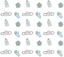 Seamless pattern of coronavirus things vector