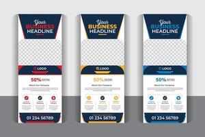 Modern and creative stylish Business roll up pull up banner, x banner, signage advertising Colorful and Modern design. vector