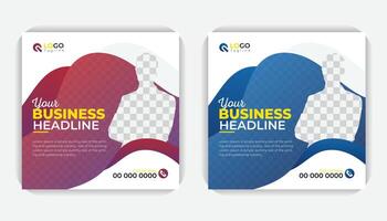 Digital business marketing post banner design, colorful and stylish Creative layout square banner or social media post design vector