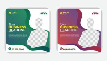 Digital business marketing social media post banner design Creative, modern and abstract background creative colorful social media post square banner design template vector