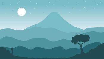 silhouette of natural scenery with towering mountains with layers of mountains, nature background concept vector