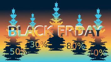 The text BLACK FRIDAY is displayed in bold layered letters across the image with each letter having a different color gradient vector