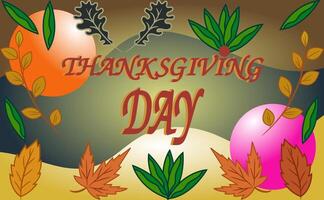 The text THANKSGIVING DAY is written in a bold festive font with the word DAY in a larger stylized font vector